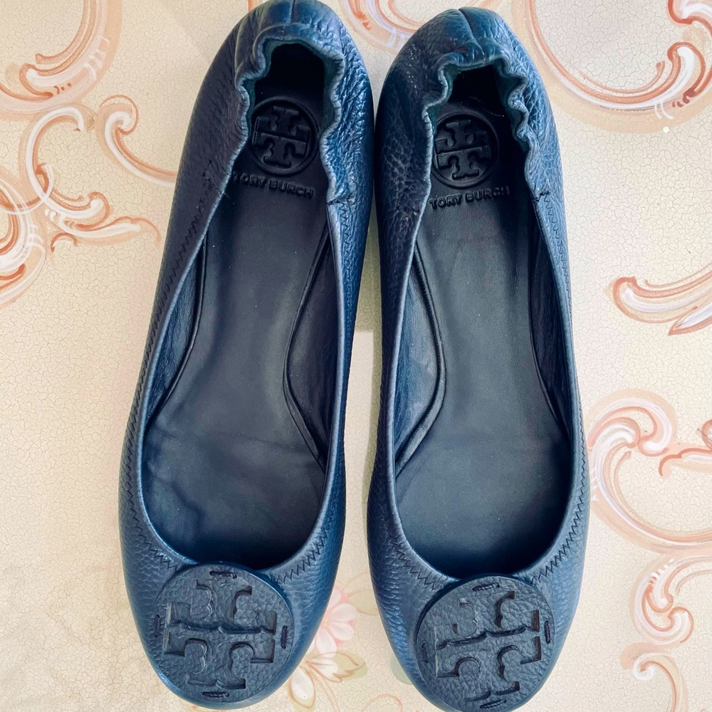 Tory Burch navy ballerina flats